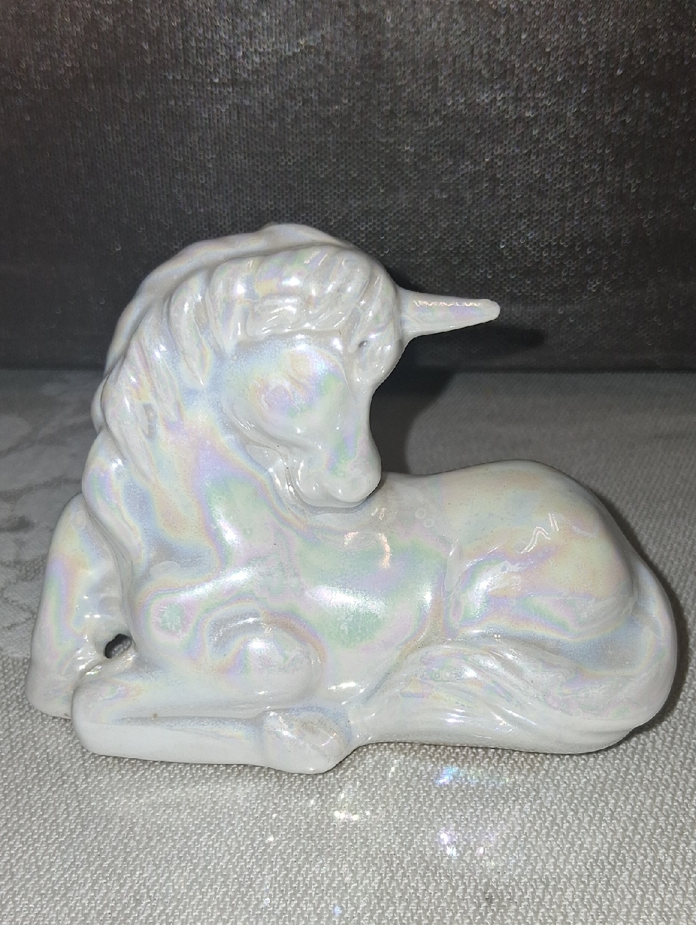 Iridescent Porcelain Unicorn Figurine